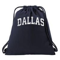 Dallas Texas TX Vintage Varsity Sports Text Drawstring Bag