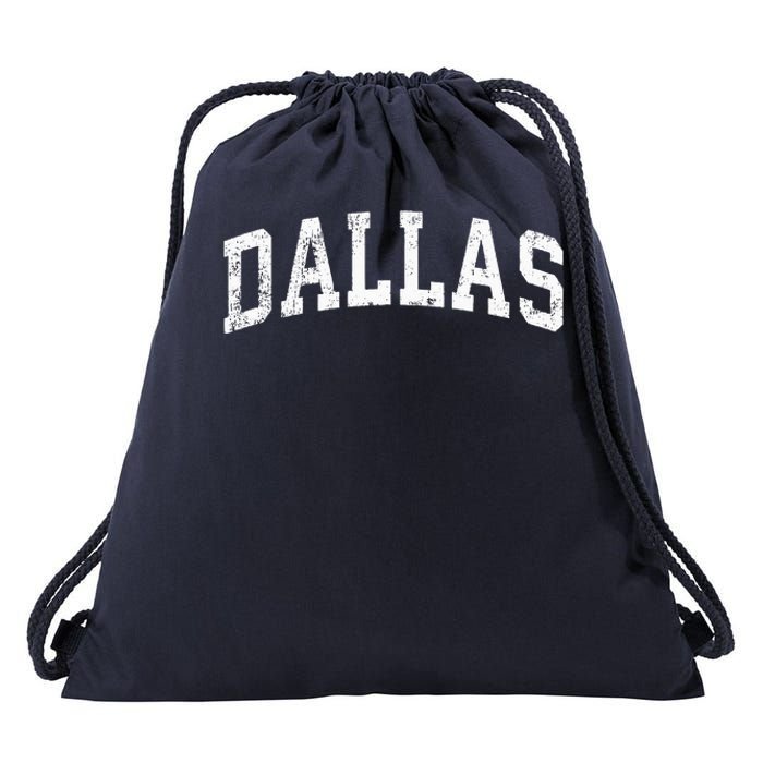 Dallas Texas TX Vintage Varsity Sports Text Drawstring Bag