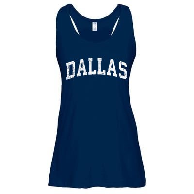 Dallas Texas TX Vintage Varsity Sports Text Ladies Essential Flowy Tank