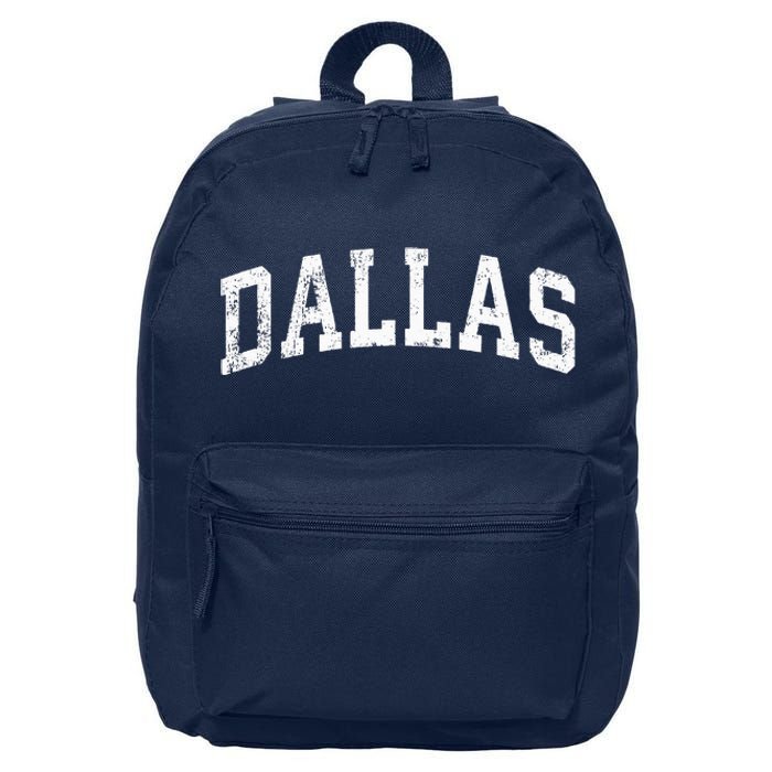 Dallas Texas TX Vintage Varsity Sports Text 16 in Basic Backpack