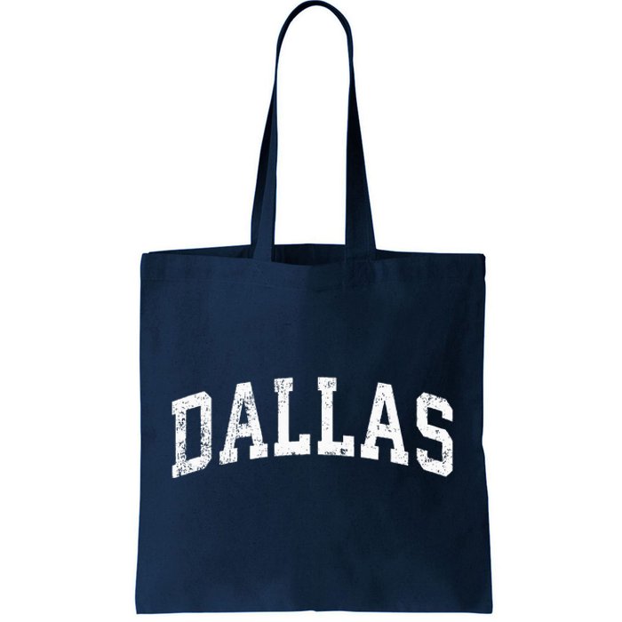 Dallas Texas TX Vintage Varsity Sports Text Tote Bag