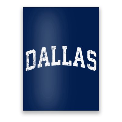 Dallas Texas TX Vintage Varsity Sports Text Poster