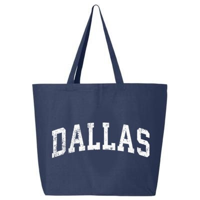Dallas Texas TX Vintage Varsity Sports Text 25L Jumbo Tote