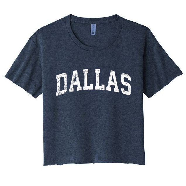 Dallas Texas TX Vintage Varsity Sports Text Crop Top
