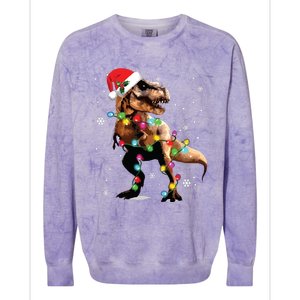 Dinosaur Trex Tree Christmas Sweater Xmas Pet Dino Trex Colorblast Crewneck Sweatshirt