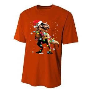 Dinosaur Trex Tree Christmas Sweater Xmas Pet Dino Trex Performance Sprint T-Shirt