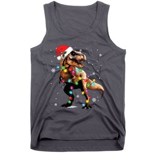 Dinosaur Trex Tree Christmas Sweater Xmas Pet Dino Trex Tank Top