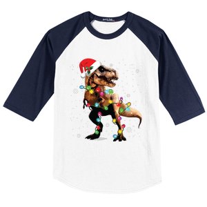 Dinosaur Trex Tree Christmas Sweater Xmas Pet Dino Trex Baseball Sleeve Shirt