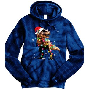 Dinosaur Trex Tree Christmas Sweater Xmas Pet Dino Trex Tie Dye Hoodie