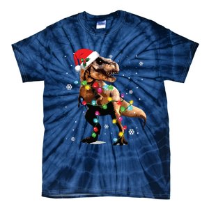 Dinosaur Trex Tree Christmas Sweater Xmas Pet Dino Trex Tie-Dye T-Shirt