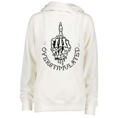 Dont Talk To Me When Im Overstimulated Skeleton Womens Funnel Neck Pullover Hood