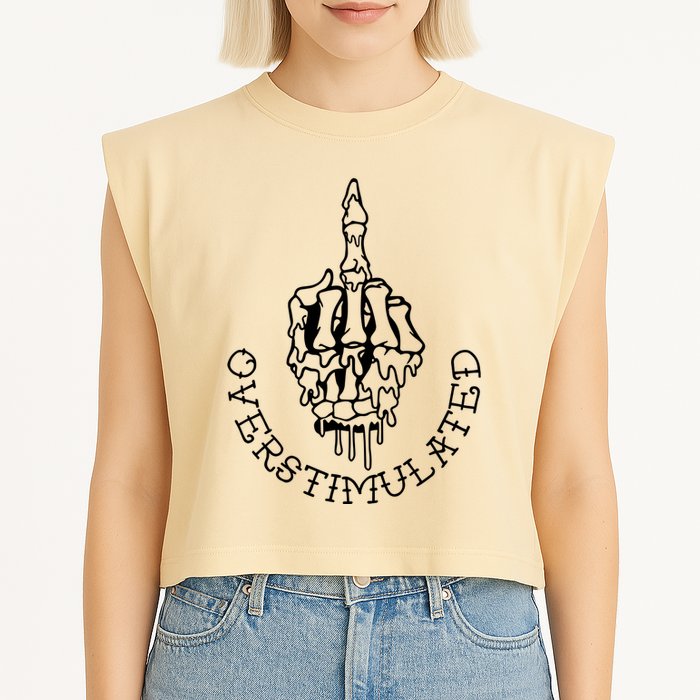 Dont Talk To Me When Im Overstimulated Skeleton Garment-Dyed Women's Muscle Tee