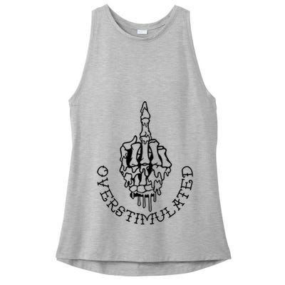 Dont Talk To Me When Im Overstimulated Skeleton Ladies PosiCharge Tri-Blend Wicking Tank