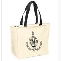 Dont Talk To Me When Im Overstimulated Skeleton Zip Tote Bag