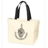 Dont Talk To Me When Im Overstimulated Skeleton Zip Tote Bag