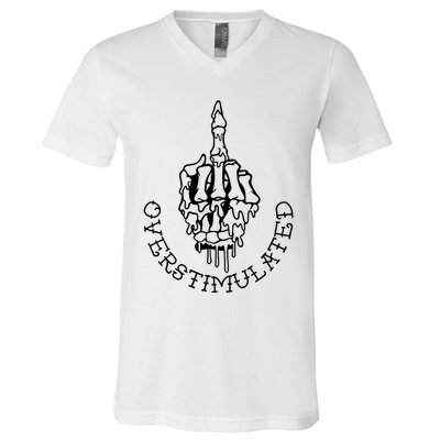 Dont Talk To Me When Im Overstimulated Skeleton V-Neck T-Shirt