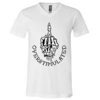 Dont Talk To Me When Im Overstimulated Skeleton V-Neck T-Shirt