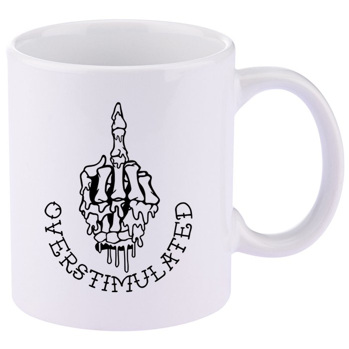 Dont Talk To Me When Im Overstimulated Skeleton 11oz C Handle Ceramic Mug