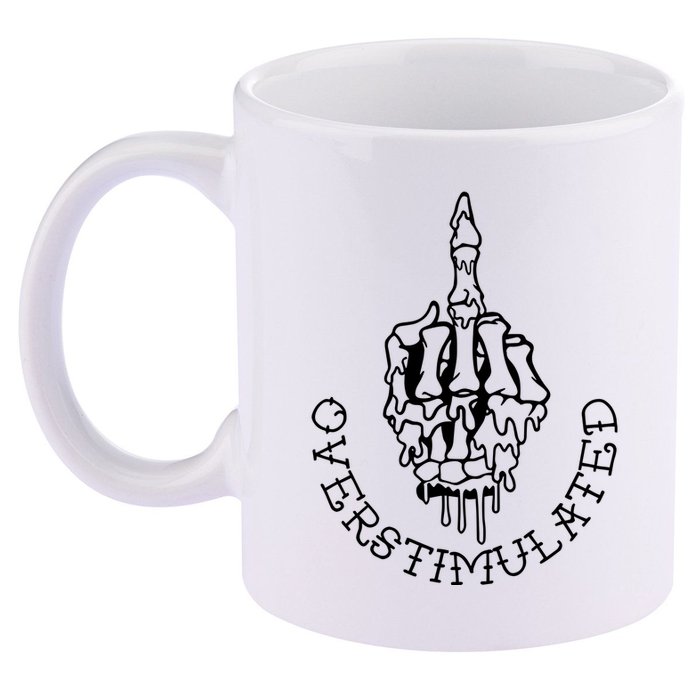 Dont Talk To Me When Im Overstimulated Skeleton 11oz C Handle Ceramic Mug
