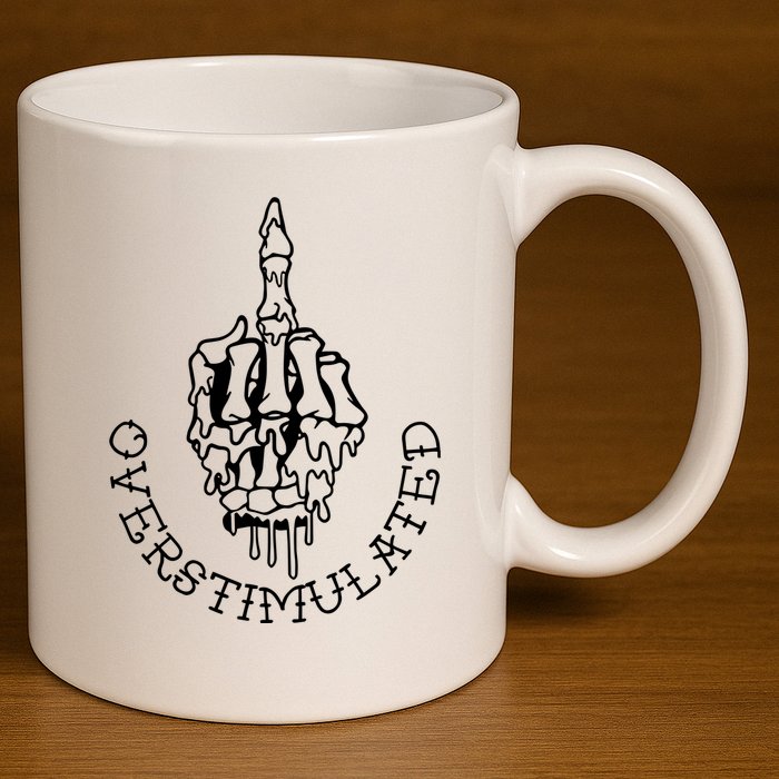 Dont Talk To Me When Im Overstimulated Skeleton 11oz C Handle Ceramic Mug