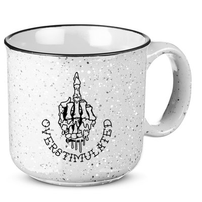 Dont Talk To Me When Im Overstimulated Skeleton 15oz Campfire Ceramic Mug