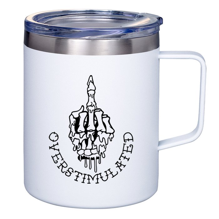 Dont Talk To Me When Im Overstimulated Skeleton 12oz Stainless Steel Coffee Mug