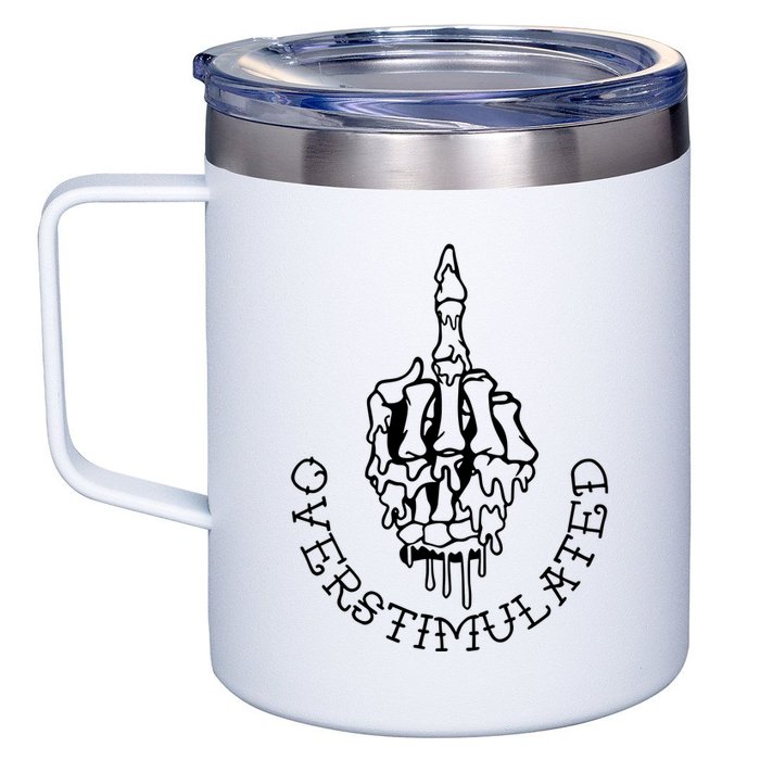 Dont Talk To Me When Im Overstimulated Skeleton 12oz Stainless Steel Coffee Mug