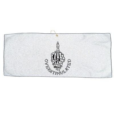 Dont Talk To Me When Im Overstimulated Skeleton Large Microfiber Waffle Golf Towel