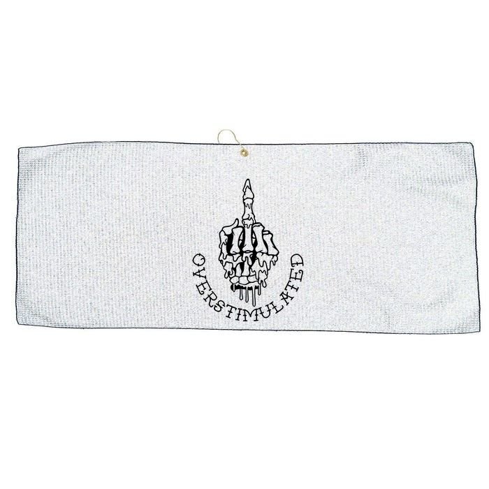Dont Talk To Me When Im Overstimulated Skeleton Large Microfiber Waffle Golf Towel