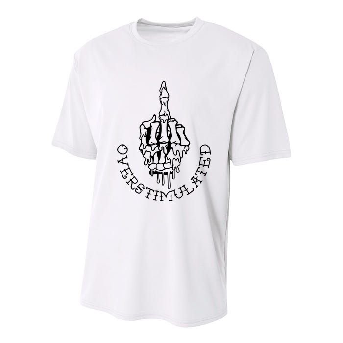 Dont Talk To Me When Im Overstimulated Skeleton Youth Performance Sprint T-Shirt