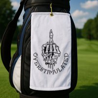 Dont Talk To Me When Im Overstimulated Skeleton Golf Towel