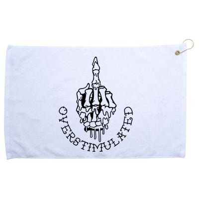 Dont Talk To Me When Im Overstimulated Skeleton Grommeted Golf Towel