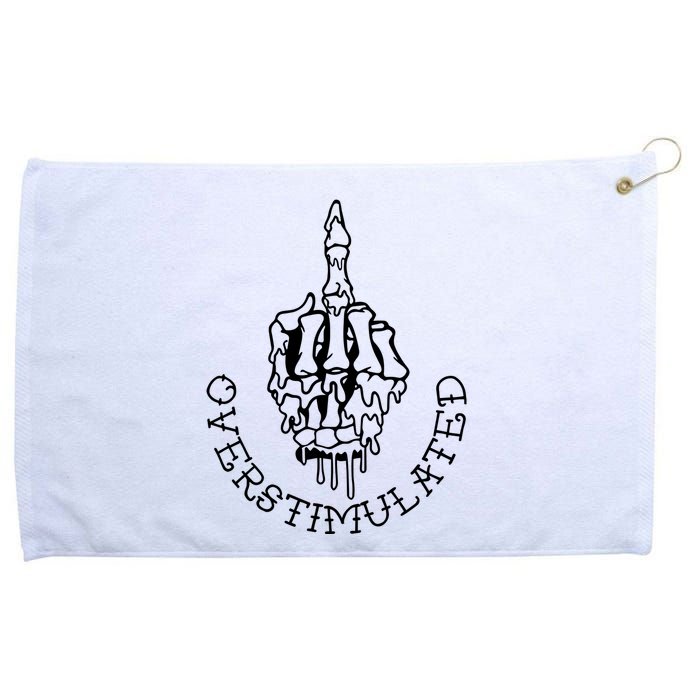 Dont Talk To Me When Im Overstimulated Skeleton Grommeted Golf Towel