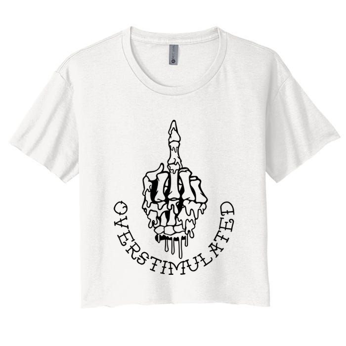 Dont Talk To Me When Im Overstimulated Skeleton Crop Top