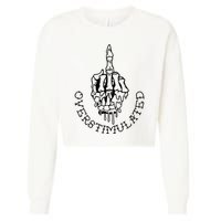 Dont Talk To Me When Im Overstimulated Skeleton Cropped Pullover Crew