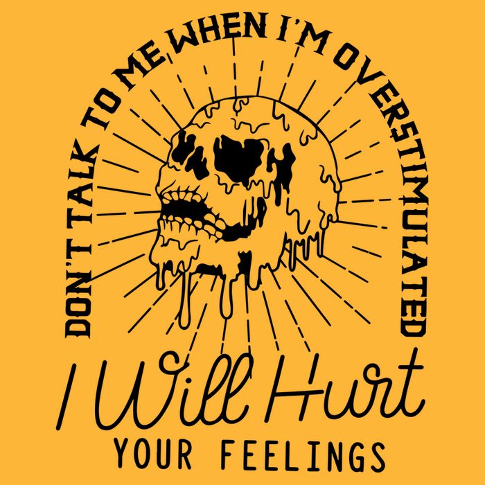 Dont Talk To Me When Im Overstimulated Skeleton Pom Pom 12in Knit Beanie