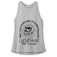 Dont Talk To Me When Im Overstimulated Skeleton Ladies PosiCharge Tri-Blend Wicking Tank