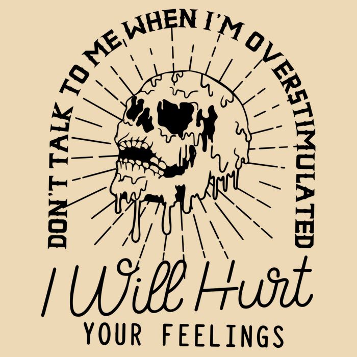 Dont Talk To Me When Im Overstimulated Skeleton Zip Tote Bag
