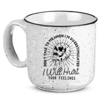 Dont Talk To Me When Im Overstimulated Skeleton 15oz Campfire Ceramic Mug