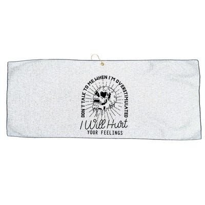 Dont Talk To Me When Im Overstimulated Skeleton Large Microfiber Waffle Golf Towel
