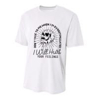 Dont Talk To Me When Im Overstimulated Skeleton Youth Performance Sprint T-Shirt