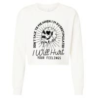 Dont Talk To Me When Im Overstimulated Skeleton Cropped Pullover Crew