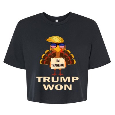 Donald Trump Thanksgiving Im Thankful Donald Won Bella+Canvas Jersey Crop Tee