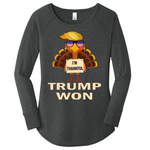 Donald Trump Thanksgiving Im Thankful Donald Won Women's Perfect Tri Tunic Long Sleeve Shirt