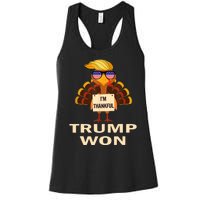 Donald Trump Thanksgiving Im Thankful Donald Won Women's Racerback Tank