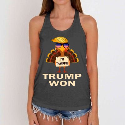 Donald Trump Thanksgiving Im Thankful Donald Won Women's Knotted Racerback Tank