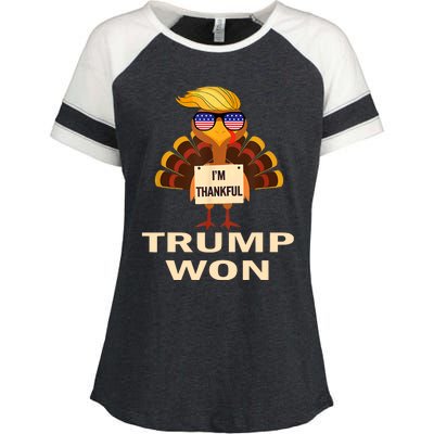 Donald Trump Thanksgiving Im Thankful Donald Won Enza Ladies Jersey Colorblock Tee