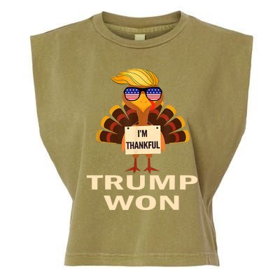 Donald Trump Thanksgiving Im Thankful Donald Won Garment-Dyed Women's Muscle Tee