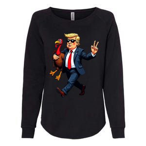 Donald Trump Turkey Pumpkin Thanksgiving Day Womens California Wash Sweatshirt