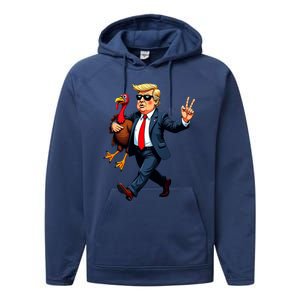 Donald Trump Turkey Pumpkin Thanksgiving Day Performance Fleece Hoodie